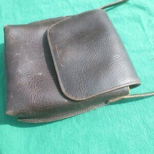 Liz Claiborne Thick Leather Distressed Style Shoulder Pouch Bag.